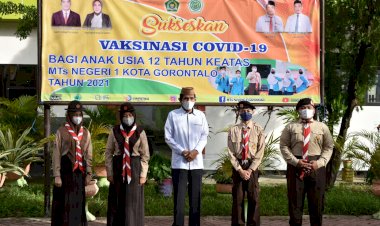 Gudep 08-285/286 Pangkalan MTsN 1 Kota Dukung Pelaksanaan Vaksinasi di Madrasah