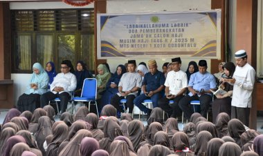 MTsN 1 Kota Gorontalo Gelar Doa Pemberangkatan Haji untuk Salah Satu Guru